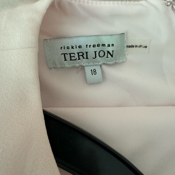 Rickie Freeman for Teri Jon silk chiffon cape overlay on crepe sheath dress - Picture 9 of 9